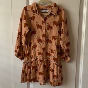 Compañia Fantastica mini Adorable Ram Animal Print Kids Dress Whimsical Playful